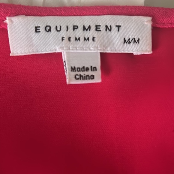 Equipment Bonnie Fuchsia Carmine Pink Cutout Long Sleeve Tunic Mini Dress - M - Picture 13 of 16